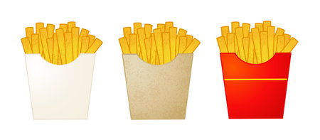 Vector illustration of a french potato on isolated background. Vector illustration of a potato fries in retro style.のイラスト素材