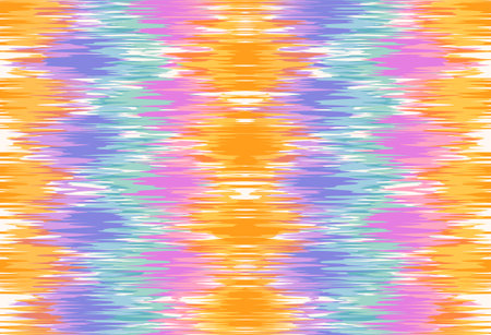 Vector vintage seamless pattern in Ikat style. Vector pattern for holidays in retro style. Retro ikat texture.のイラスト素材