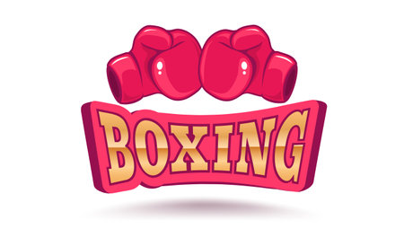 Vector vintage emblem for boxing with gloves. Emblem for boxing.のイラスト素材