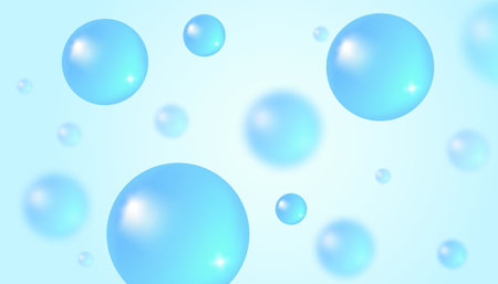 Vector abstract background with water bubbles. Trendy vector background in realistic style.のイラスト素材