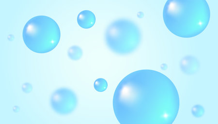 Vector abstract background with water bubbles. Trendy vector background in realistic style.のイラスト素材