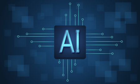 Vector background with artificial intelligence. artificial intelligence.のイラスト素材