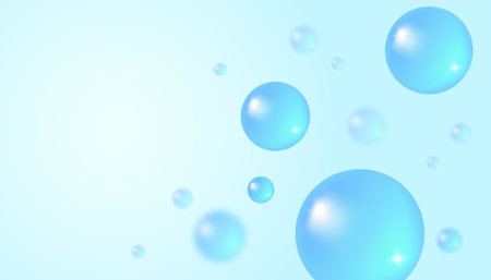 Vector abstract background with water bubbles. Trendy vector background in realistic style.のイラスト素材