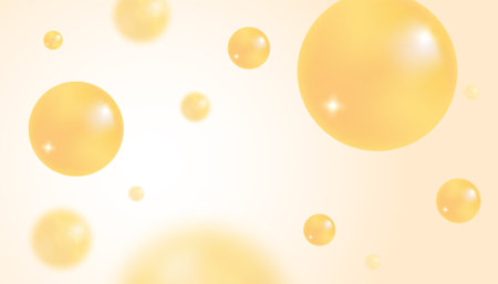 Vector abstract background with orange bubbles. Trendy vector background in realistic style.のイラスト素材