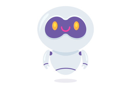 Vector illustration of cute robot. Vector icon for chatbot in flat style.のイラスト素材