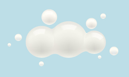 Vector abstract white cloud in realistic style. Vector digital cloud.のイラスト素材