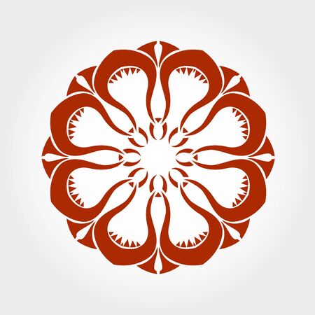 Vector stylized one color mandalaのイラスト素材