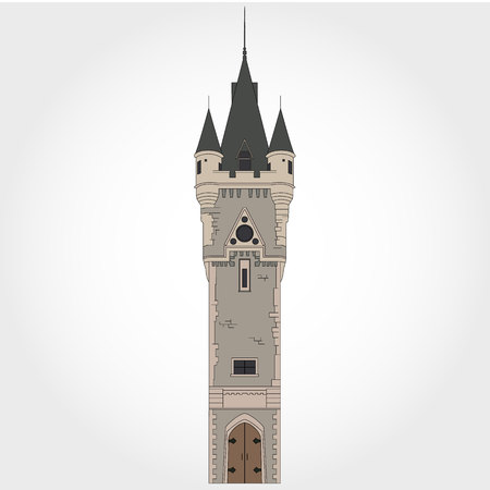 Cartoon castle towerのイラスト素材