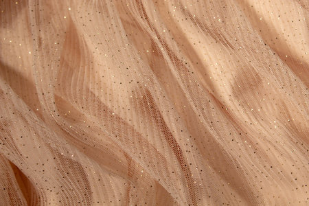 Concept with waves pink mesh fabric. Retro fashion aesthetic. Can use as wedding background. Luxurious background designの写真素材