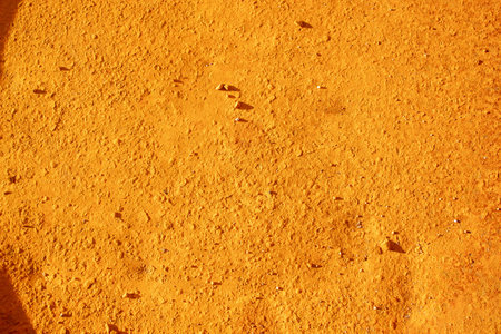 Rust on a metal flat dish. Natural oxidation.