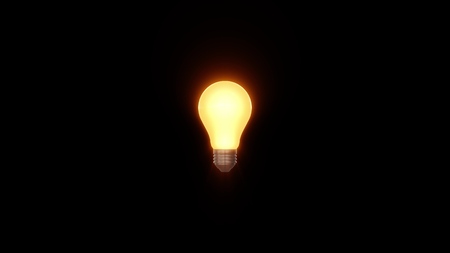 lamp ligh bulb shining in rays of light optical lens flares 3d rendering illustration background new...