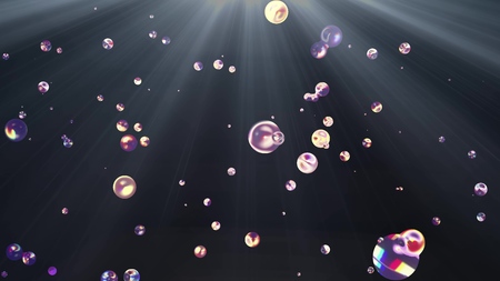 colorful liquid metal water bubble in space digital Illustration background new quality natural cool...