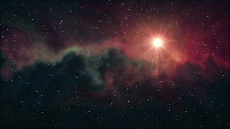 lone big star shine in soft nebula stars night sky illustration background new quality nature scenic cool colorful light stock imageの写真素材