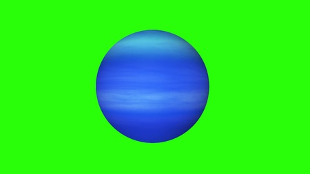 simple Uranus planet model on green screen background New quality universal space stock imageの写真素材