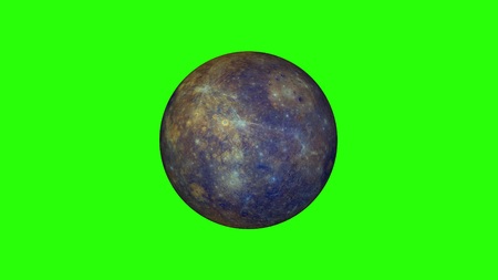 simple Mercury planet model on green screen background New quality universal space stock imageの写真素材