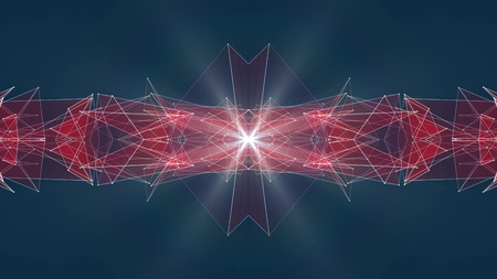 abstract symmetrical poligon shape net cloud illustration background new quality technology colorful...