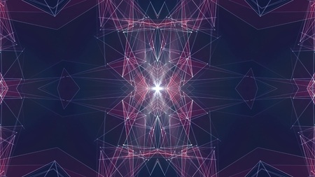 abstract symmetrical poligon shape net cloud illustration background new quality technology colorful stock imageの写真素材