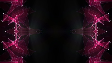 abstract symmetrical poligon shape net cloud illustration background new quality technology colorful...