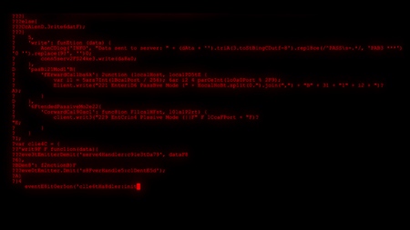 encrypted programming security hacking code data flow stream on display new quality numbers letters...