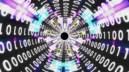 endless neon lights cyber data vr tunnel motion graphics illustration background new quality futuristic cool nice beautiful 4k stock imageの写真素材