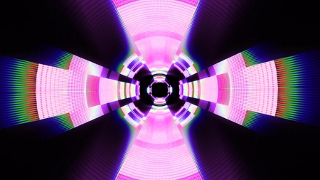 endless neon lights cyber data vr tunnel motion graphics illustration background new quality...