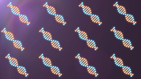 many DNA spiral shape molecules in space illustration background new quality beautiful natural...