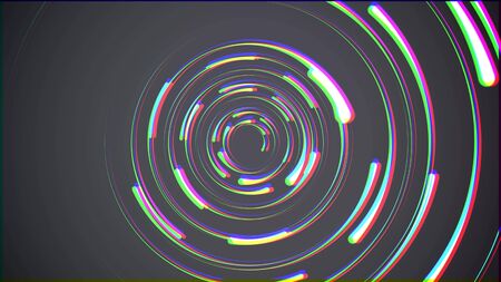 Lightning bolts round tunnel on black background illustration new quality unique nature light effect stock image .の写真素材