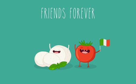 Funny Various Cartoon Vegetables. Vector Clip Artのイラスト素材