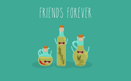 Funny Various Cartoon Vegetables. Vector Clip Artのイラスト素材