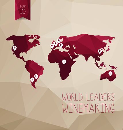 vector icon set - wine from the different countries of the worldのイラスト素材