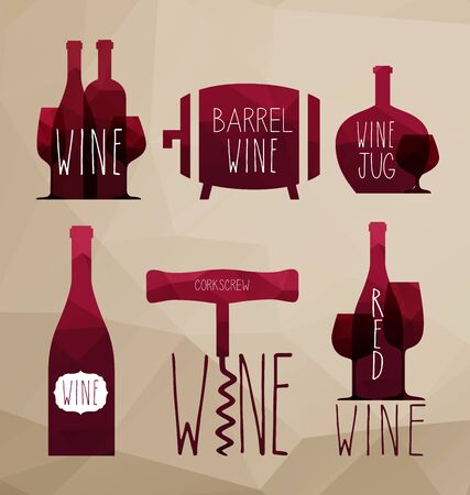 vector icon set - wine from the different countries of the worldのイラスト素材
