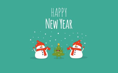 Happy New Year card. Santa s greetings. Vector illustrationのイラスト素材