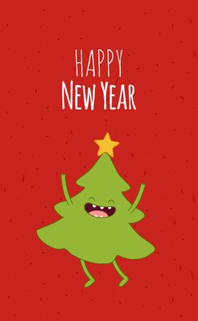 Happy New Year card. Santa s greetings. Vector illustrationのイラスト素材