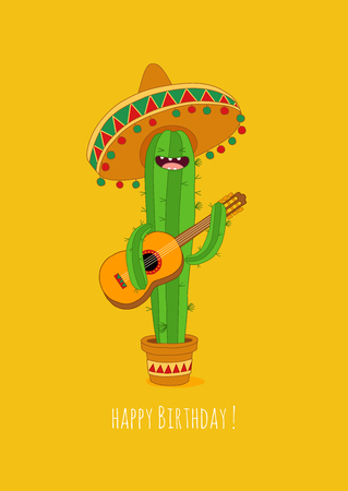 Funny cactus stickers. Vector illustrations can be used as a sticker.のイラスト素材