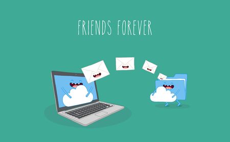 Set of funny cartoon mobile phone, smartphone characters with human faces showing various emotions, vector illustration isolated on white background. Set of cartoon mobile phone, smartphone charactersのイラスト素材