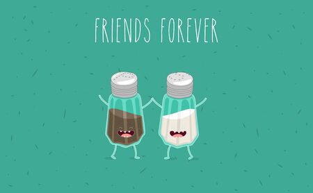 Funny fast food set. Vector illustrationのイラスト素材