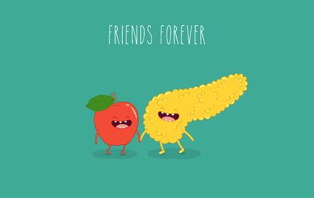 Healthy food for internal organs. Vector illustration.のイラスト素材