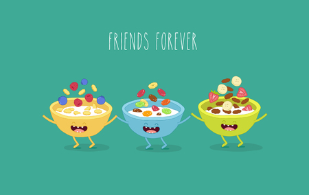Cereal bowls friendsの写真素材