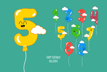 Happy birthday numbers will make your congratulations unforgettable. Vector graphicsのイラスト素材