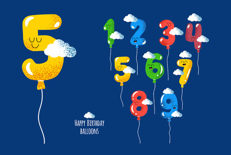 Happy birthday numbers will make your congratulations unforgettable. Vector graphicsのイラスト素材