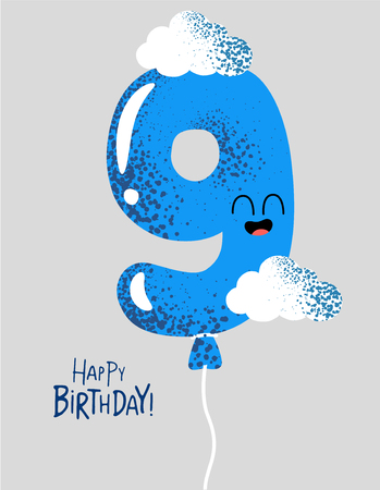 The number for birthday greeting card. Vector graphics.のイラスト素材