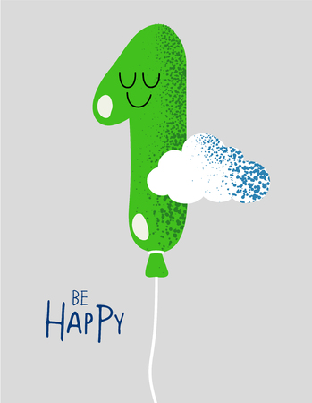 The number for birthday greeting card. Vector graphics.のイラスト素材
