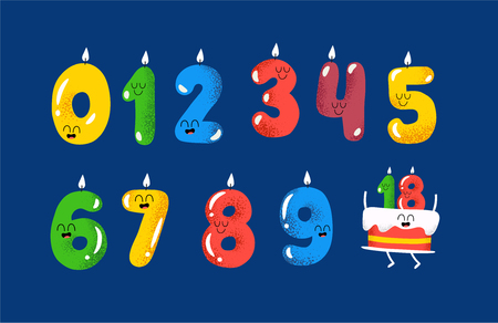 The numbers for birthday greeting card. Vector graphics.のイラスト素材