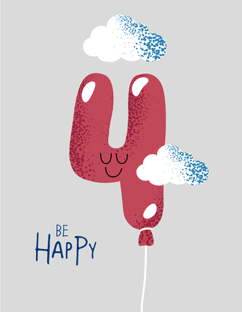 The number for birthday greeting card. Vector graphics.のイラスト素材