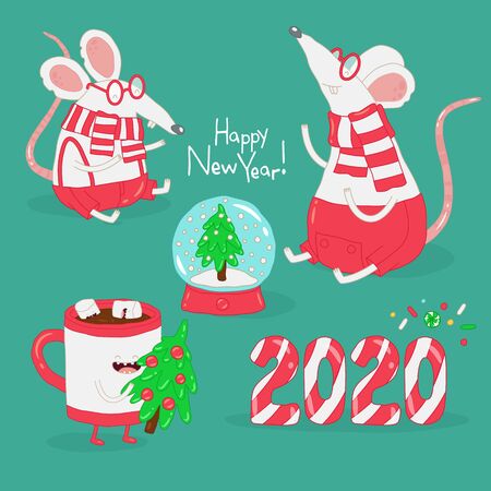 Merry Christmas and a Happy New Year. Vector graphics.のイラスト素材