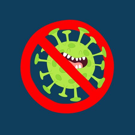 No corona virus sign. Vector graphics. Use for stickers.のイラスト素材