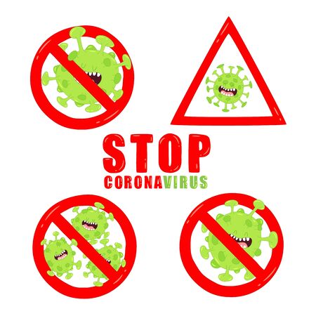 Stop corona viruses sign. Vector graphics. Use for stickers.のイラスト素材