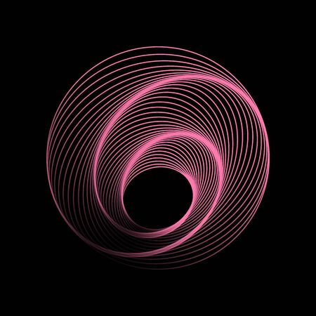 Twisted abstract wireframe tunnel. Vector illustration.