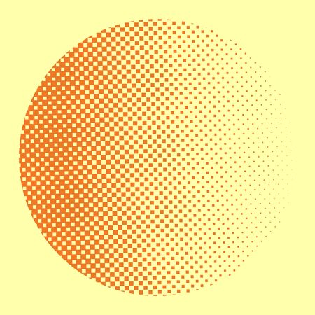 Bright orange pop art retro circle background with halftone in comic style. Gradient pop-art...