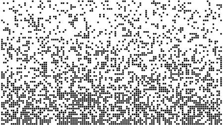 Gradient with falling squares. A texture with shuffled pixels from black to white. Abstract monochromatic mosaic. Vector illustration.のイラスト素材